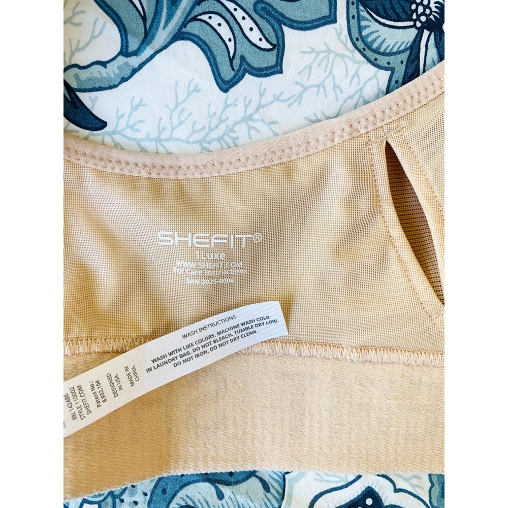 Shefit Ultimate Sports Bra Sandstorm Beige High Impact Front Zip Sz 1 Luxe NWOT - Picture 15 of 16